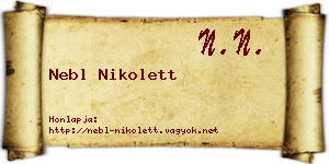 Nebl Nikolett névjegykártya